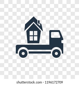 Moving truck vector icon isolated on transparent background, Moving truck transparency logo concept