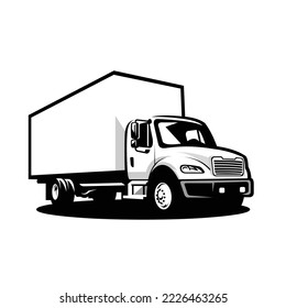 Moving truck vector monochrome isolated silhouette