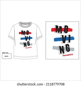MOVING T-SHIRT DESIGN WHITE CLOTHING