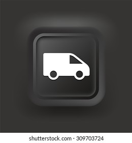 Moving Van on Black Square Button