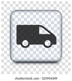 Moving Van on Transparent Square Button
