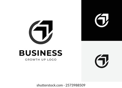 Moving vector logo icon design. Financial logo with arrow growth up graphic concept for business investment, marketing, finance, and Logistics logo template