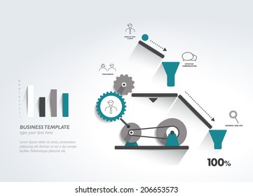  Moving working mechanism. Infographics diagram. Vector illustration.