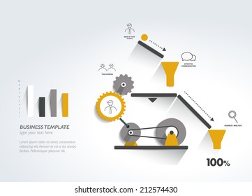 Moving working mechanism. Infographics diagram. Vector illustration. 