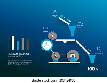Moving working mechanism. Infographics robotic diagram. Vector illustration. 