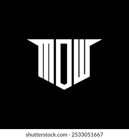 MOW letter logo design with white background in illustrator, vector logo modern alphabet font overlap style, calligraphy designs for logo, Poster, Invitation, etc.