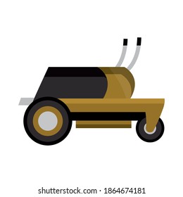 mower engine grass garden isolated on white background vector illustration