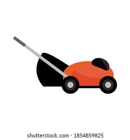 mower grass object isolated on white background vector illustration