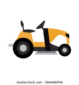 mower grass tractor isolated on white background vector illustration