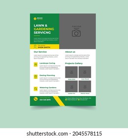 Mower Service Flyer Template. lawn mower poster, Business Flyer poster pamphlet brochure cover design