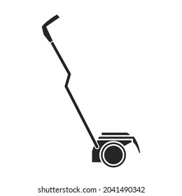Mower vector icon.Black vector icon isolated on white background mower.