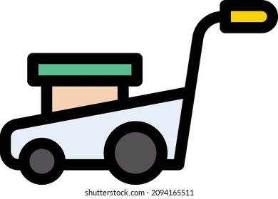 mower vector illustration isolated on a transparent background. stroke vector icons for concept or web graphics.