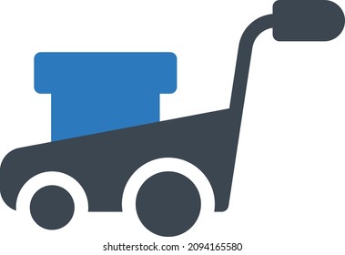 mower vector illustration isolated on a transparent background. glyph vector icons for concept or web graphics.