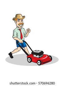 Mowing Man Character Lansdcape
