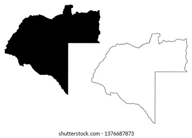 Moxico Province (Provinces of Angola, Republic of Angola) map vector illustration, scribble sketch Moshiko map