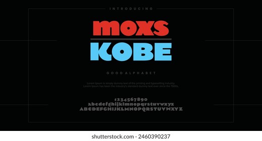 Moxs Kobe Modern minimal abstract alphabet fonts. Typography colorful creative font. vector illustration