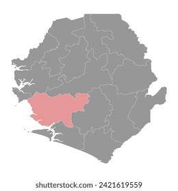 Moyamba District map, administrative division of Sierra Leone. Vector illustration.