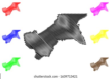 Moyen-Ogooue Province (Subdivisions of Gabon, Gabonese Republic) map vector illustration, scribble sketch Moyen Ogooue map