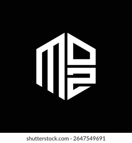 MOZ logo MOZ icono MOZ monograma MOZ letra minimalista Círculo plano Diseño de logotipo abstracto moderno único.