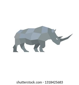 Mozaic gray rhinoceros. Can use for logo, mascot, or icon