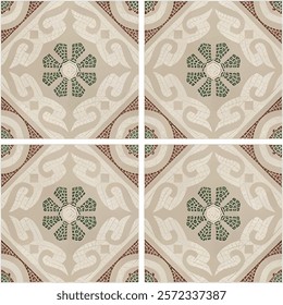 MOZAICAMAROON Floor Tiles Vector Background