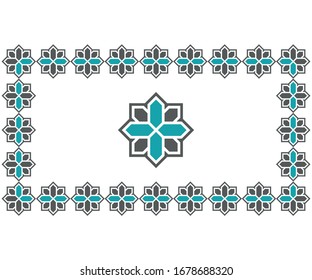 Mozaik Muster, Schal und Stoff. Digitale Malerei und Vektorkunst.