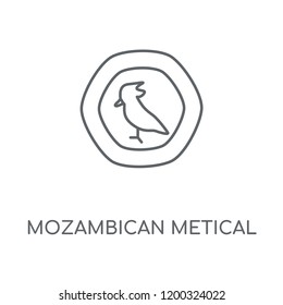 Mozambican Metical linear icon. Mozambican Metical concept stroke symbol design. Thin graphic elements vector illustration, outline pattern on a white background, eps 10.