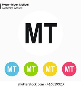 Mozambican Metical sign icon.Money symbol. Vector illustration.
