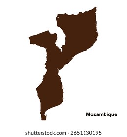 Mozambique country map. Vector illustration of Mozambique map.