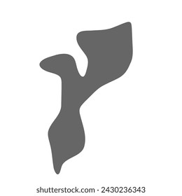 Mozambique country simplified map. Grey stylish smooth map. Vector icons isolated on white background.