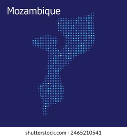 mapa de mozambique con puntos azul bg