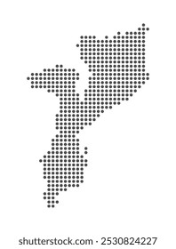 Moçambique - Mapa Pontilhado. Mapa formado por Dots. Ilustração de vetor