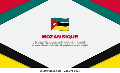 Mozambique Flag Abstract Background Design Template. Mozambique Independence Day Banner Cartoon Vector Illustration. Mozambique Template