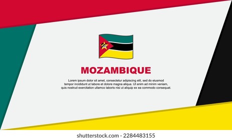 Mozambique Flag Abstract Background Design Template. Mozambique Independence Day Banner Cartoon Vector Illustration. Mozambique Banner