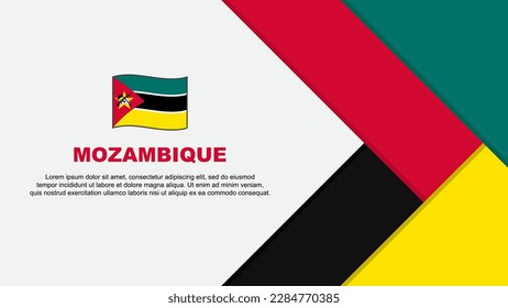 Mozambique Flag Abstract Background Design Template. Mozambique Independence Day Banner Cartoon Vector Illustration. Mozambique Cartoon