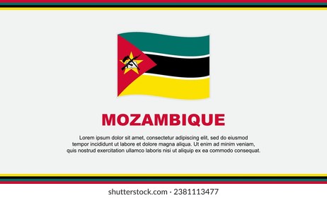 Mozambique Flag Abstract Background Design Template. Mozambique Independence Day Banner Social Media Vector Illustration. Mozambique Design