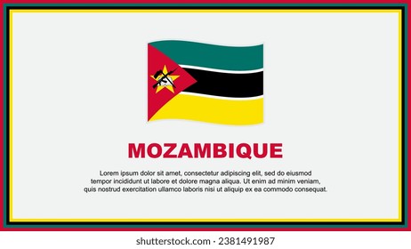 Mozambique Flag Abstract Background Design Template. Mozambique Independence Day Banner Social Media Vector Illustration. Mozambique Banner