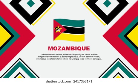 Mozambique Flag Abstract Background Design Template. Mozambique Independence Day Banner Wallpaper Vector Illustration. Mozambique Independence Day