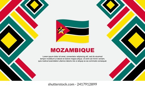 Mozambique Flag Abstract Background Design Template. Mozambique Independence Day Banner Wallpaper Vector Illustration. Mozambique