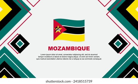 Mozambique Flag Abstract Background Design Template. Mozambique Independence Day Banner Wallpaper Vector Illustration. Mozambique Background