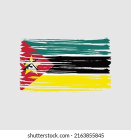 Mozambique Flag Brush. National Flag