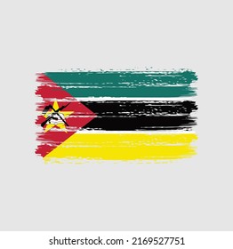 Mozambique Flag Brush. National Flag