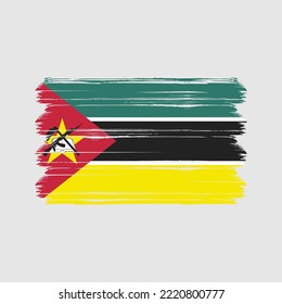 Mozambique Flag Brush. National Flag