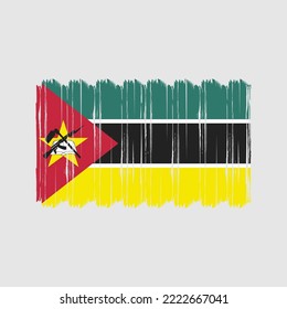 Mozambique Flag Brush. National Flag