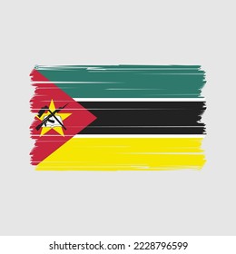 Mozambique Flag Brush Vector Illustration