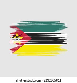 Mozambique Flag Brush Vector Illustration