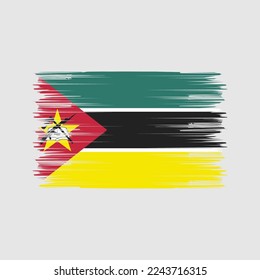 Ilustración del vector del pincel de bandera de Mozambique