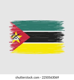 Mozambique Flag Brush Vector Illustration