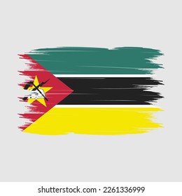 Mozambique Flag Brush Vector Illustration