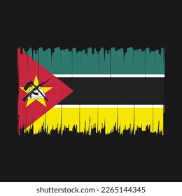 Mozambique Flag Brush Vector Illustration